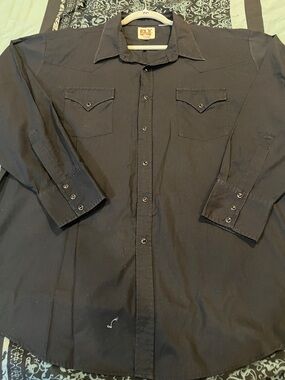 Ely Cattleman Men’s Black Western Snap-Front Shirt